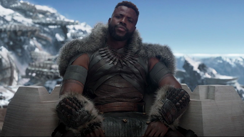 M'Baku sitting on his throne