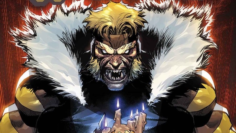 Sabretooth holding candles cover art 