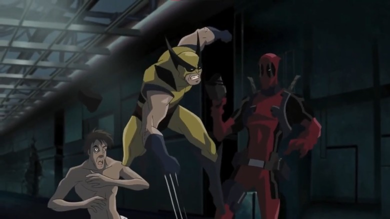 Wolverine between Bruce Banner and Deadpool