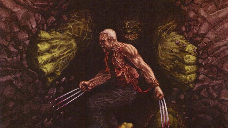 Hulk attacking Wolverine