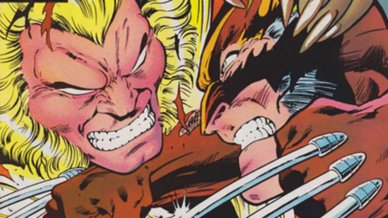 Wolverine fighting Sabretooth