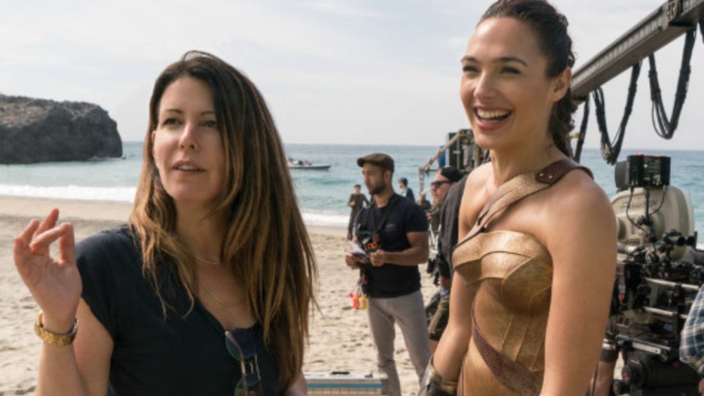 Patty Jenkins and Gal Gadot on the set of Wonder Woman