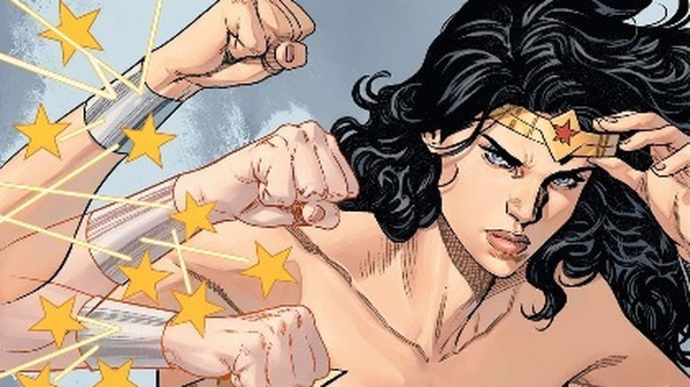 Wonder Woman deflecting bullets