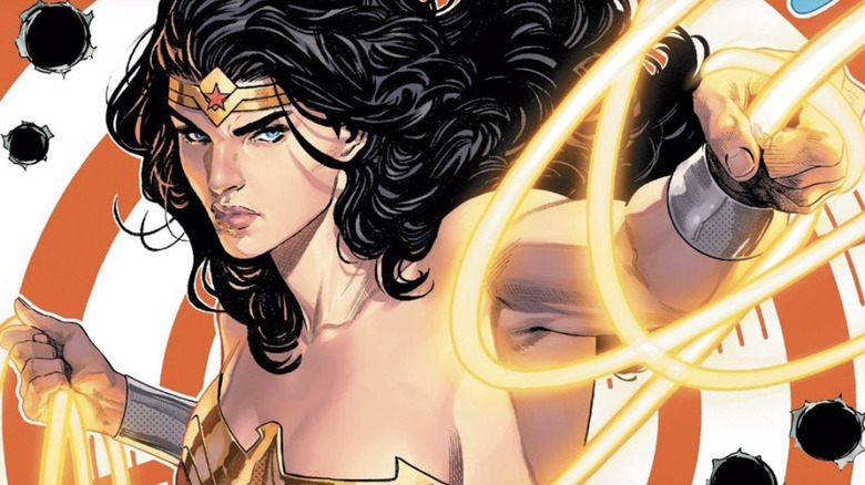 Wonder Woman holding the lasso