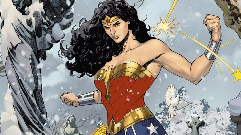 Wonder Woman deflects a bullet