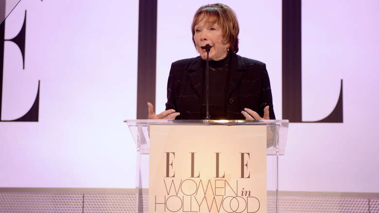 MacLaine speaks at a Women in Hollywood event 