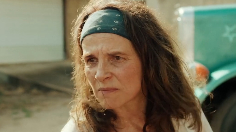 Juliette Binoche wearing bandana