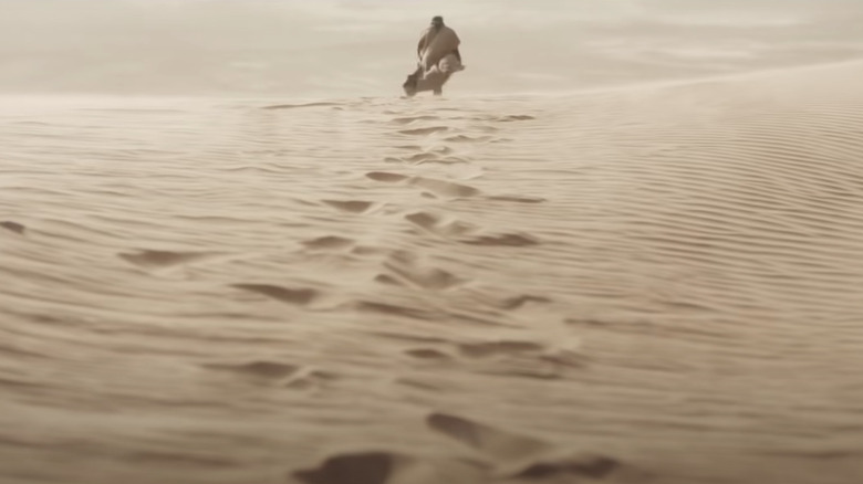 Man wandering in a desert