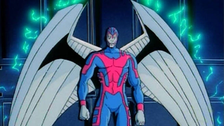 Archangel with large metal wings