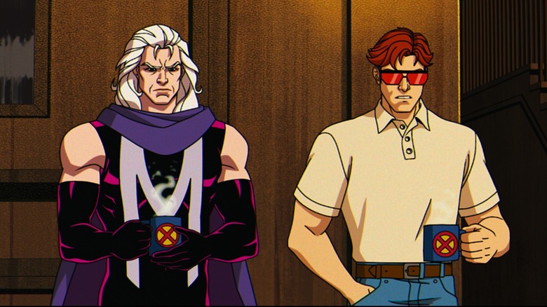 Magneto and Cyclops holding mugs