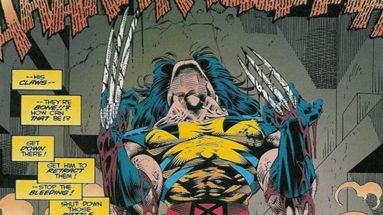 Wolverine's bone claws bleeding