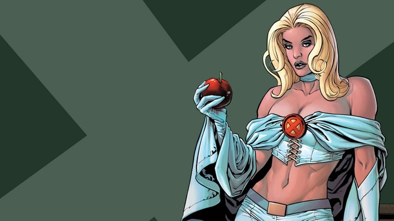 Emma Frost with apple