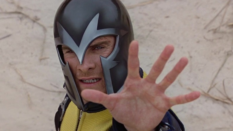 Michael Fassbender as Magneto with helmet in X-Men: First Class