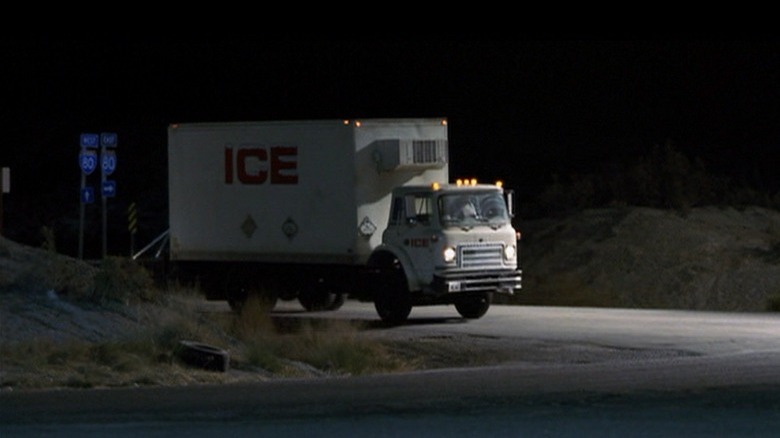 The ICE truck at night