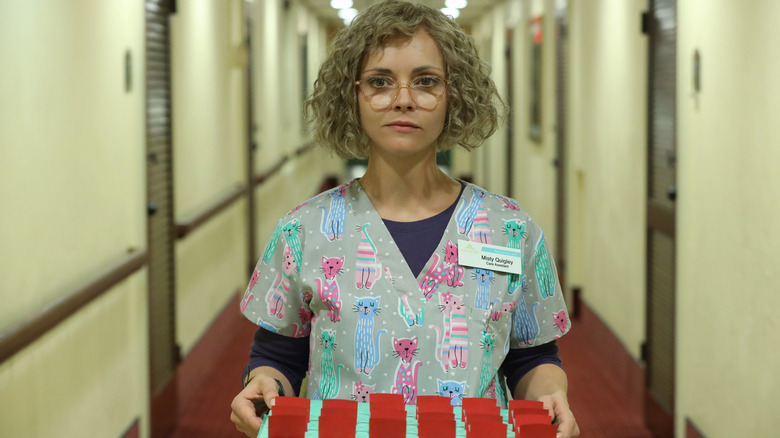 Misty carrying a tray