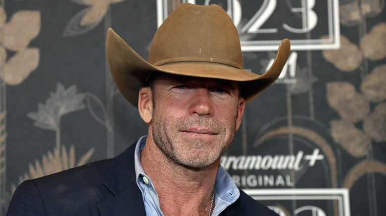 Taylor Sheridan in a cowboy hat