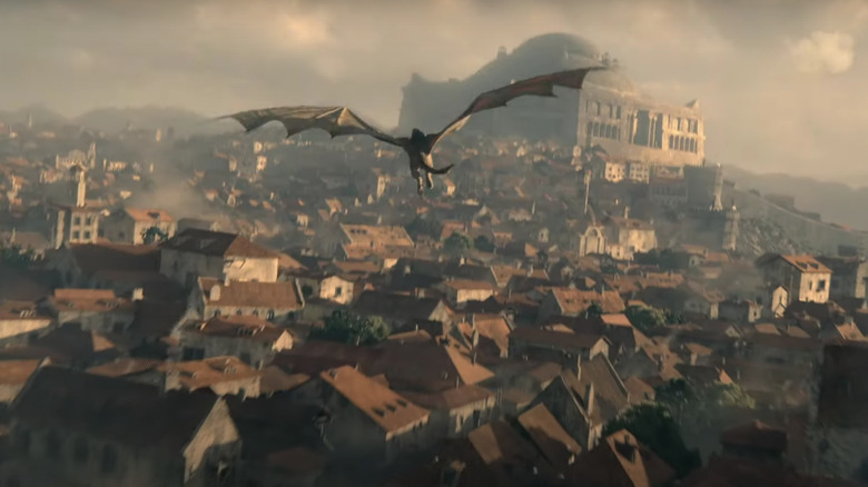 A dragon soars over King's Landing