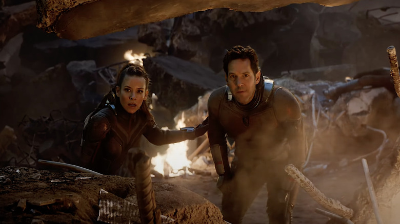 Paul Rudd as Scott lang and Evangeline Lily as Hope in Avengers Endgame