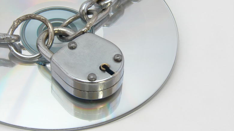 DVD locked with padlock