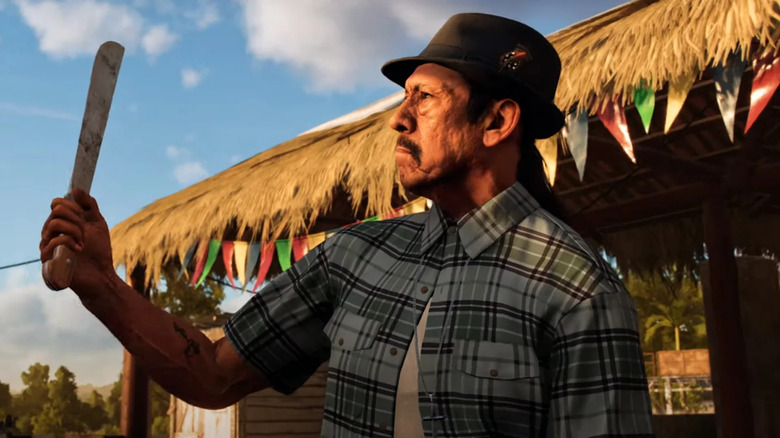 animated Danny Trejo holding machete