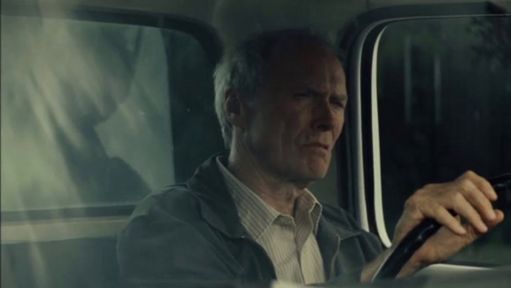 Clint Eastwood drives in Gran Torino