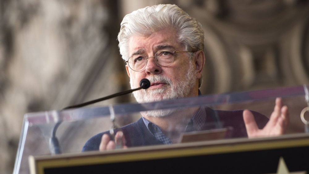 Star Wars creator George Lucas gives a speech