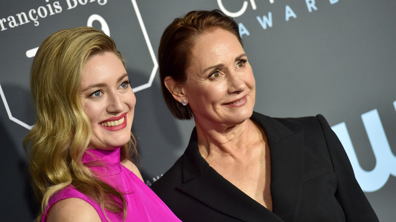 Zoe Perry and Laurie Metcalf pose