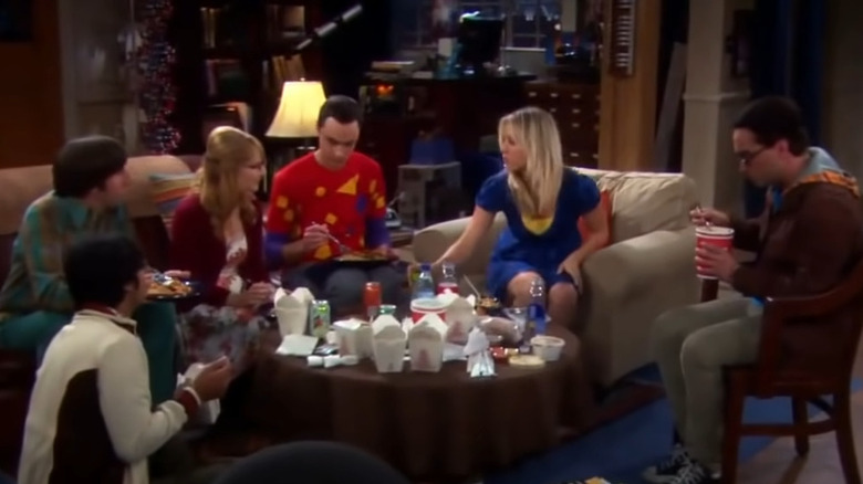 The Big Bang Theory cast on a couch