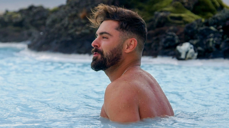 Zac Efron bathing in water