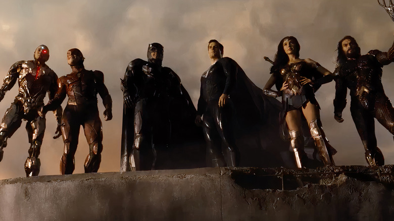 The Justice League standing together