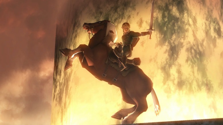 Link riding epona