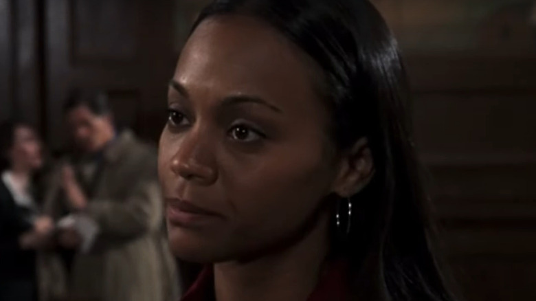 Zoe Saldana looking concerned