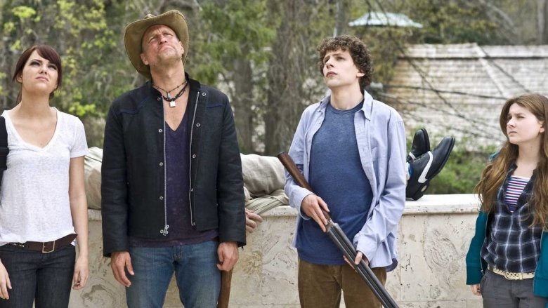 Emma Stone, Woody Harrelson, Jesse Eisenberg, and Abigail Breslin in Zombieland