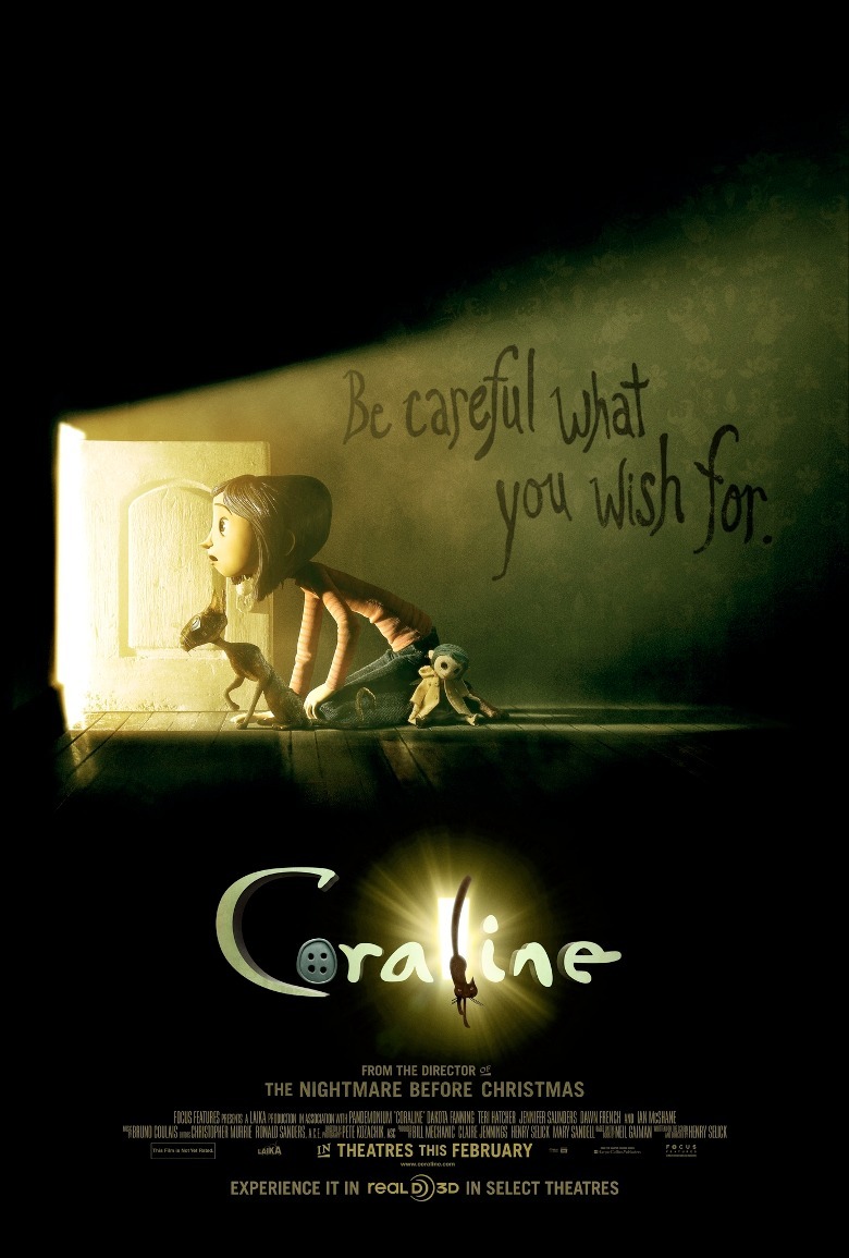 Coraline gazing through doorway