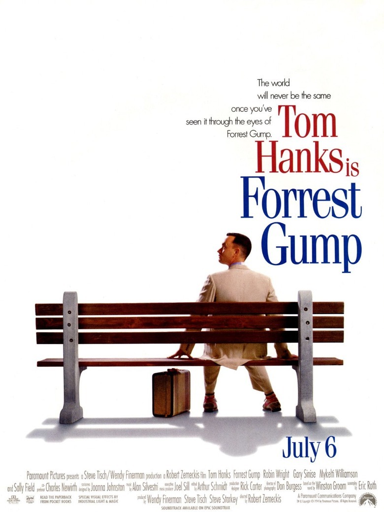 Forrest Gump sitting on bench